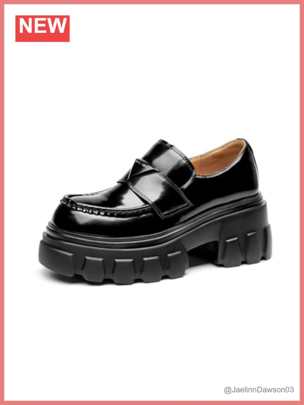 Women's Chunky Lug Sole Platform Loafers, Slip-on Business Casual Dress Shoes